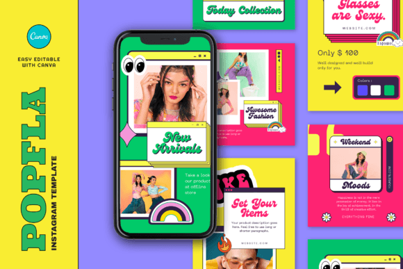 Download Popfla Retro Fashion Instagram Template - Insta Collection
