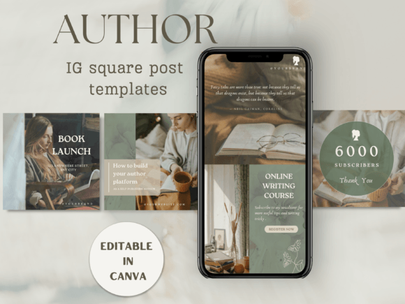 Download Author Square Instagram Post Template - Insta Collection