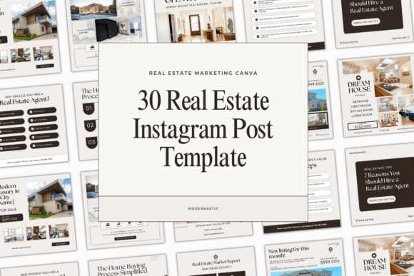 Download 30 Real Estate Canva Instagram Template - Insta Collection