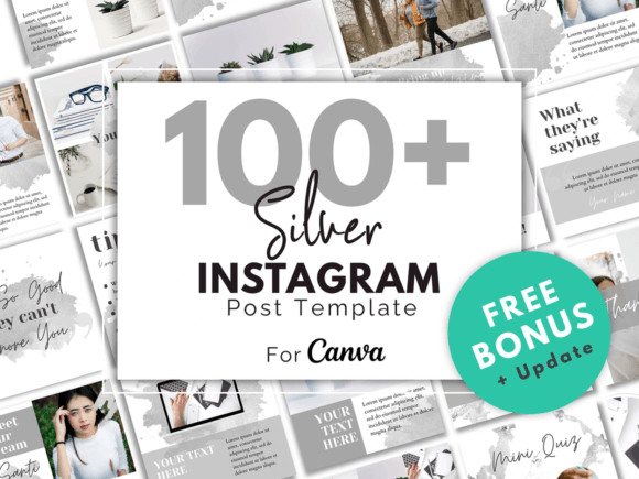 Download Silver Instagram Post Template Canva - Insta Collection