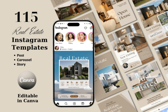 Download Real Estate Instagram Templates Canva Bu - Insta Collection