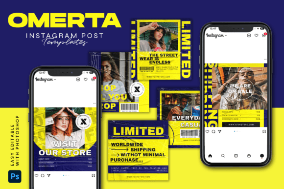 Download OMERTA - Instagram Post Template - Insta Collection
