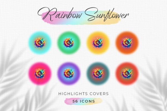 Download Rainbow Sunflower Aura Highlight Covers - Premium Resources