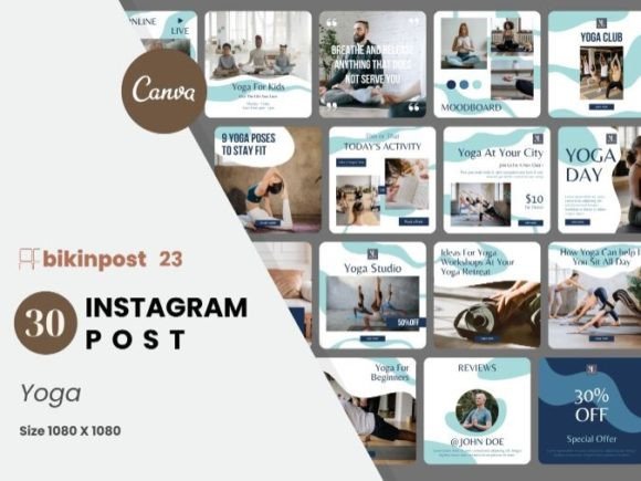 Download Yoga Canva Instagram Post Template - Insta Collection