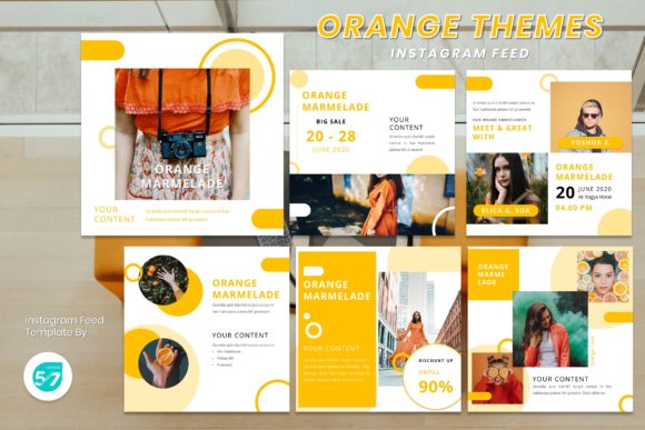 Download Instagram Feed Template - Orange Themes - Insta Collection