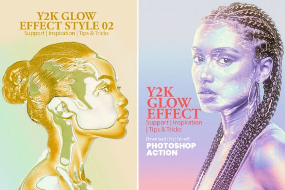 Download Y2k Glow Effect Photoshop Action - Premium Resources