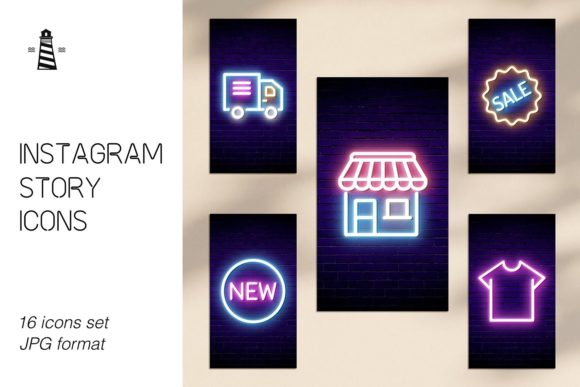 Download Neon Tubes Instagram Shop Icons - Insta Collection