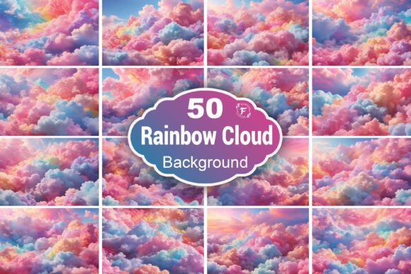 Download Rainbow Cotton Candy Clouds Background - Background Collection